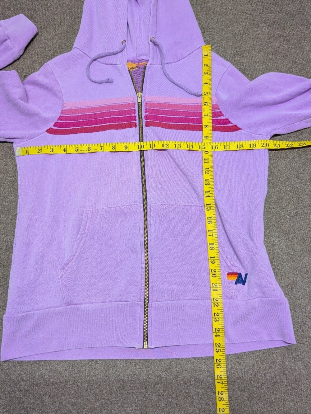 AVIATOR NATION 5 Stripe Zip-Up Hoodie Sweatshirt (Women's Large) - Picture 10 of 10